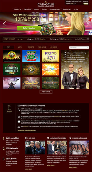 Casino Club Webseite